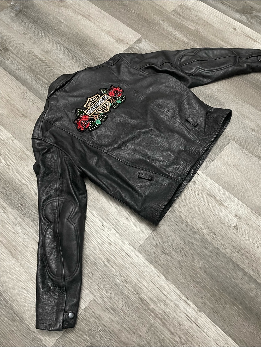 Vintage harley davidson leather jacket women 2xl Rose Fringe